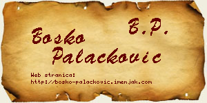 Boško Palačković vizit kartica